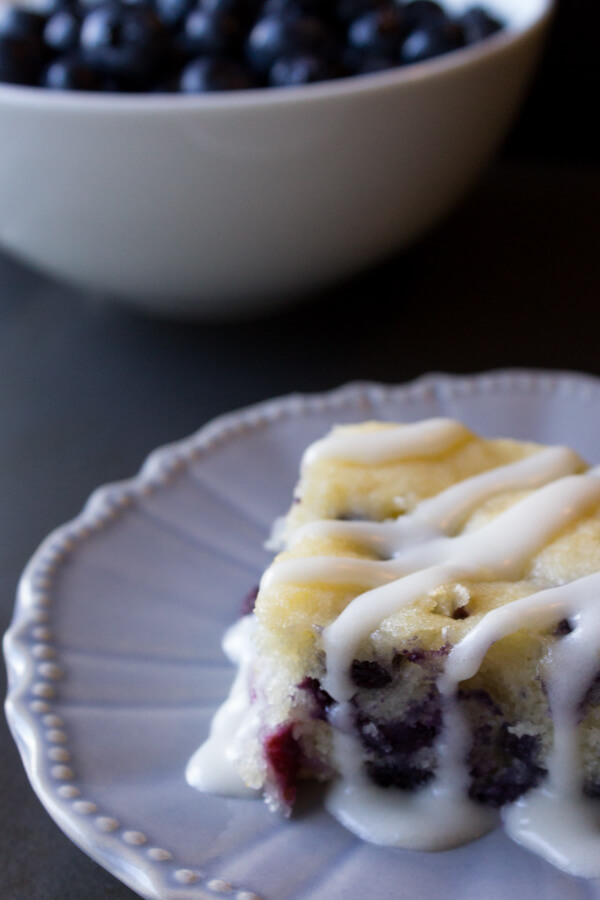 Blueberry Buttermilk Cake with Cream Cheese Glaze