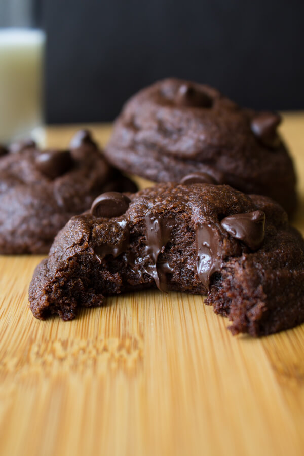 Soft Batch Double Chocolate Cookies. Rich, fudgy, soft batch double chocolate cookies oozing with chocolate chips – Chocolate lovers rejoice! www.justsotasty.com