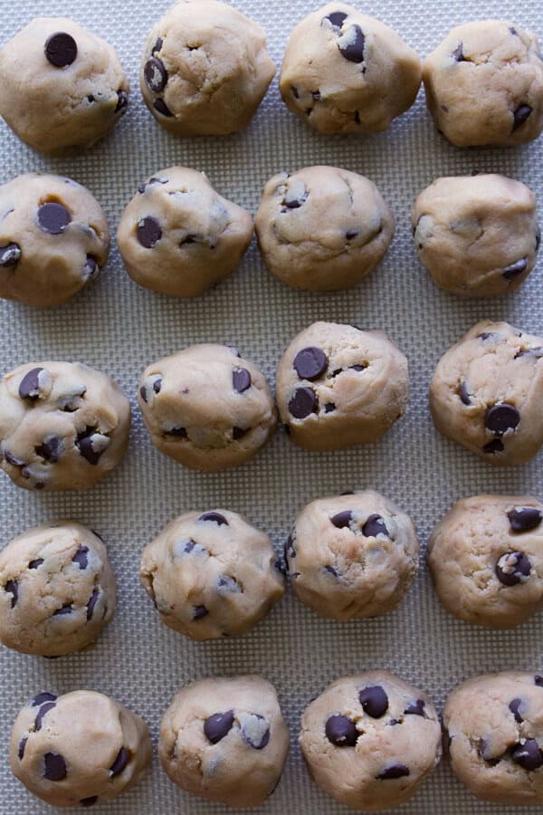 Chocolate Chip Cookies. Ultra chewy, soft, thick, buttery & oozing with chocolate chips - these cookies are perfection. www.justsotasty.com