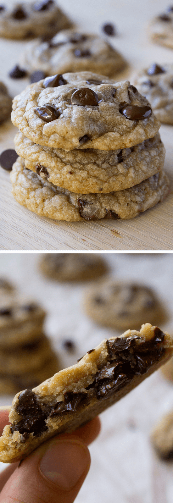 Chocolate Chip Cookies. Ultra chewy, soft, thick, buttery & oozing with chocolate chips - these cookies are perfection. www.justsotasty.com
