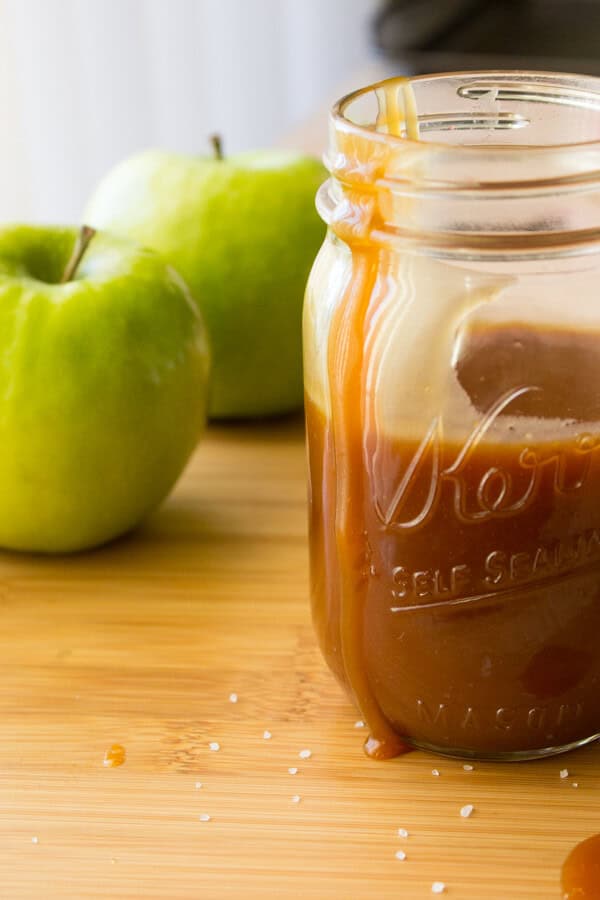 Easy Salted Caramel Sauce. Perfect with pretzels, apple slices, or dizzled on pancakes, cakes or ice cream - making this delicious caramel sauce only takes minutes.
