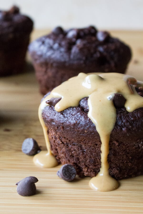 Guilt Free Double Chocolate Muffins. Flourless, dairy free, no refined sugars, and no butter or oil. Make this easy recipe the next time you're craving something sweet!