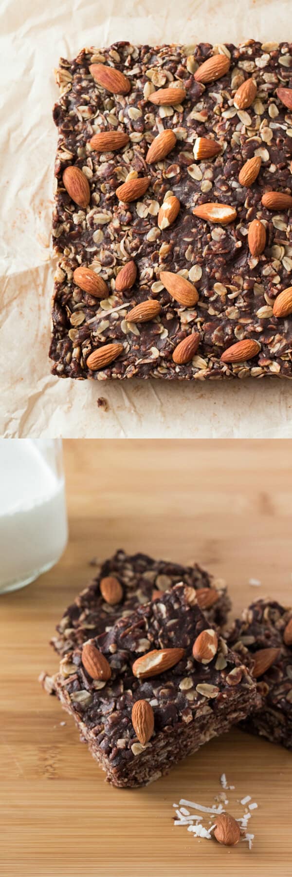 Almonds, coconut & chocolate come together in these delicious Almond Joy Granola Bars. Wholesome ingredients, gluten-free, vegan, super easy and totally addictive! www.justsotasty.com