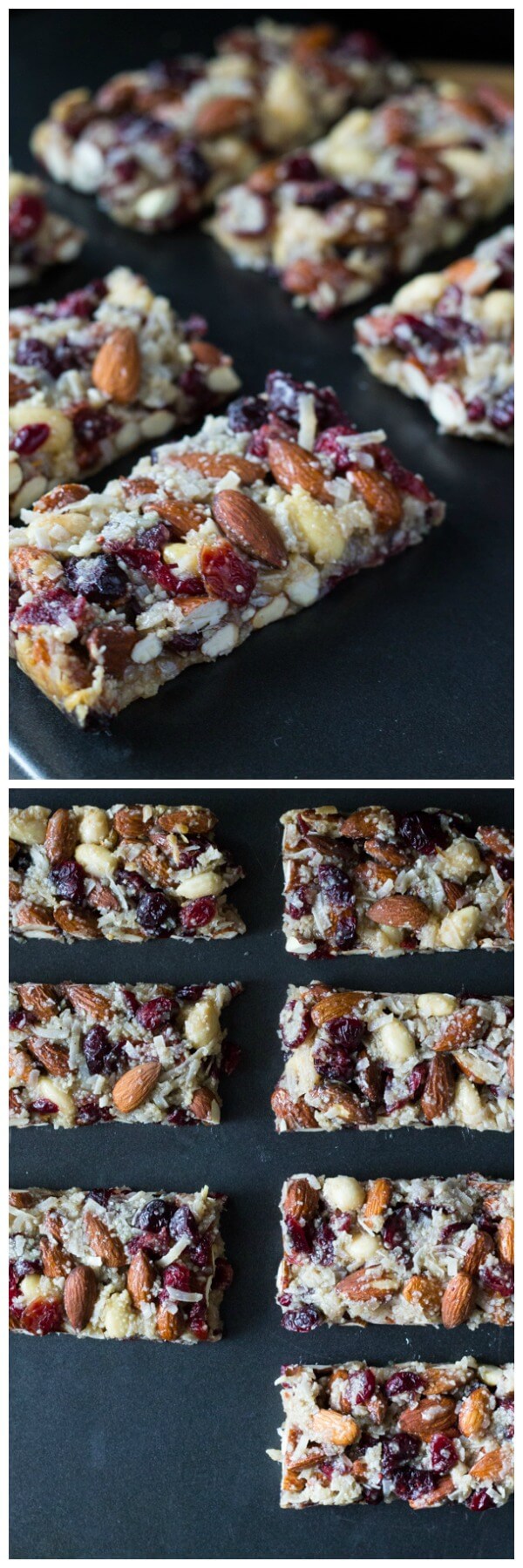 My favorite homemade snack bars. Grain free, no refined sugars & vegan - these Cranberry Almond Snack Bars are super chewy & completely addictive. 