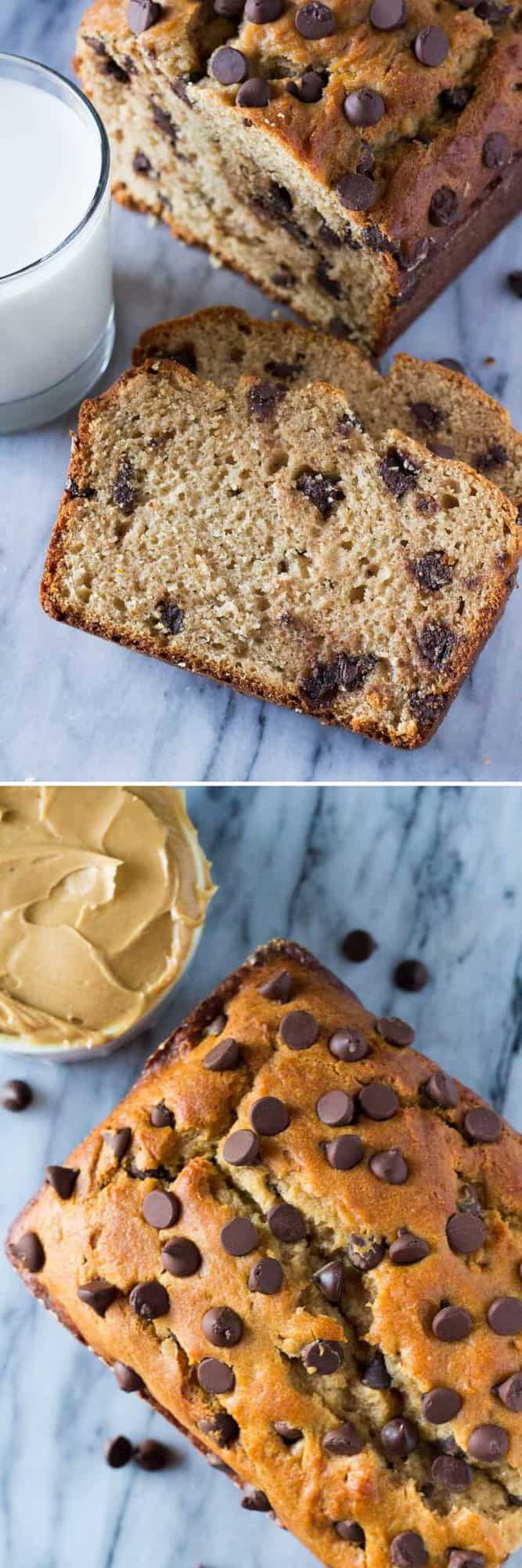 Skip the toast and make this super soft, extra flavorful, ridiculously moist Peanut Butter Chocolate Chip Bread.