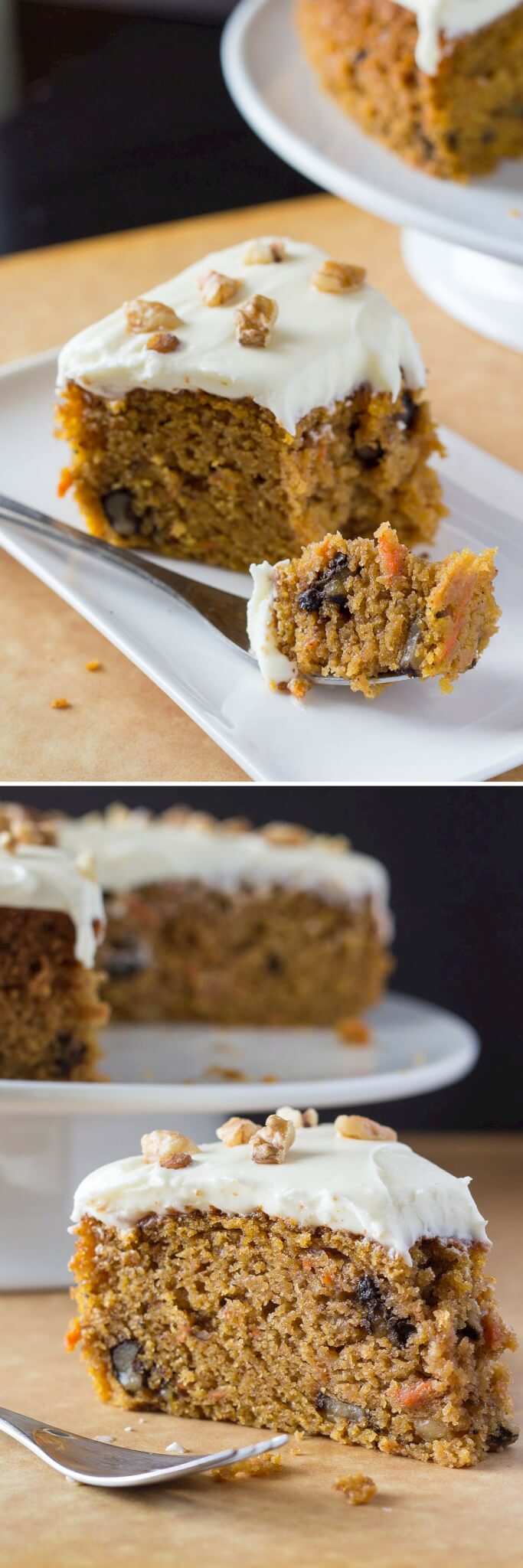 The BEST carrot cake I've ever had. So moist, filled with spices, slathered with smooth & tangy cream cheese frosting, and just plain delicious.