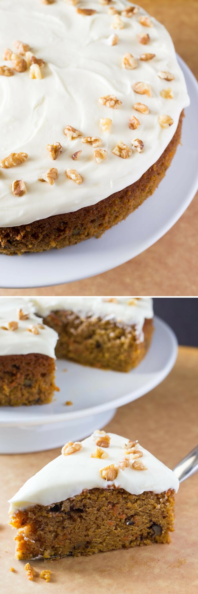 The BEST carrot cake I've ever had. So moist, filled with spices, slathered with smooth & tangy cream cheese frosting, and just plain delicious.