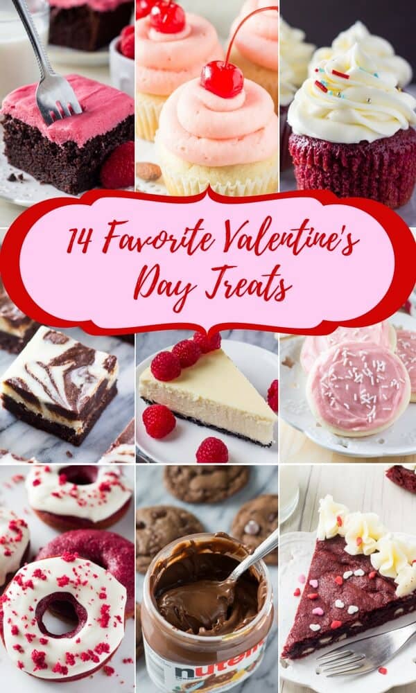 14 Favorite Valentine's Day Recipes! If you aren't sure what to make for February 14th, this list of brownies, bars, cakes & cookies will for sure have something delicious for you and your special someone! www.justsotasty.com