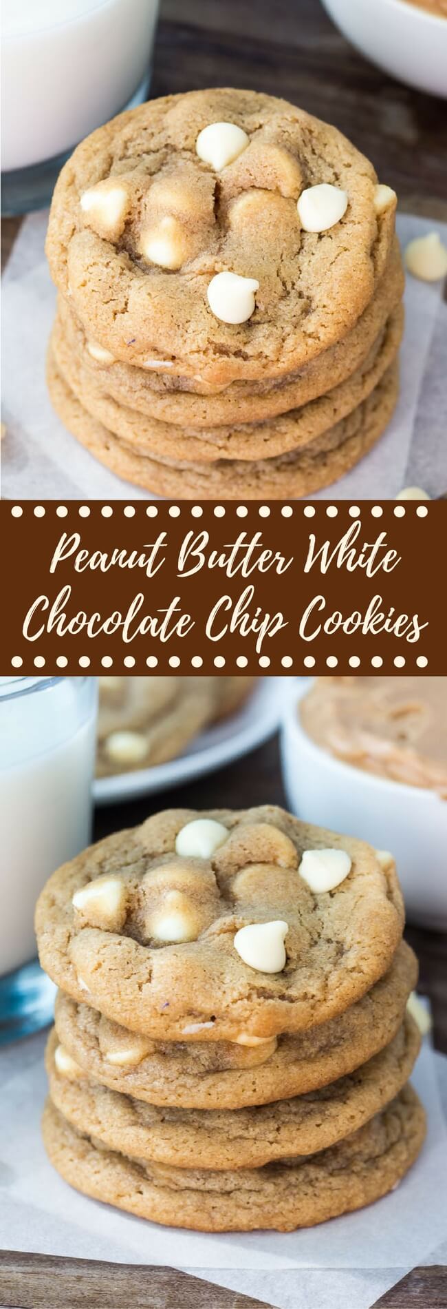 Peanut Butter White Chocolate Chip Cookies - Just so Tasty