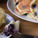 Blueberry Buttmilk Pancakes. Light, fluffy and bursting with blueberries - these pancakes are so much better than any mix!