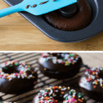 Double Chocolate Doughnuts. Super moist & fudgy, this easy recipe for baked chocolate doughnuts with chocolate glaze is a chocolate lover's dream!