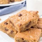 Soft and chewy Peanut Butter Blondies have a delicious peanut butter flavor and plenty of peanut butter chips