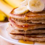 Banana Pancakes. Light & fluffy, these banana pancakes are the perfect combo of banana bread & buttermilk panckes. Start your morning with this easy recipe!