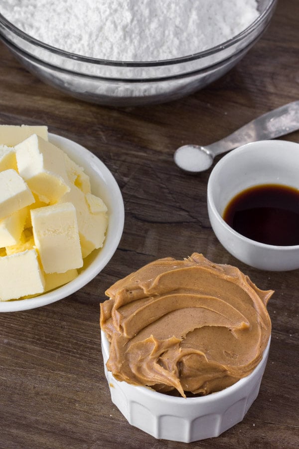 Ingredients for making peanut butter fudge