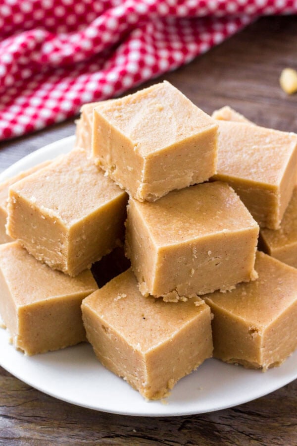 Easy peanut butter fudge is made in the microwave without a candy thermometer