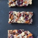 My favorite homemade snack bars. Grain free, no refined sugars & vegan - these Cranberry Almond Snack Bars are super chewy & completely addictive.