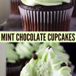 Rich, super soft Chocolate Cupcakes topped with super creamy Mint Buttercream. If you love Mint Chocolate Ice Cream - you need to make these Mint Chocolate Cupcakes! #mintchocolate #cupcakes #mintchip #frosting #mint #chocolate #buttercream #recipes #fromscratch #moist