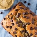 Skip the toast and make this super soft, extra flavorful, ridiculously moist Peanut Butter Chocolate Chip Bread.