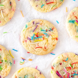 Funfetti cookies, from above