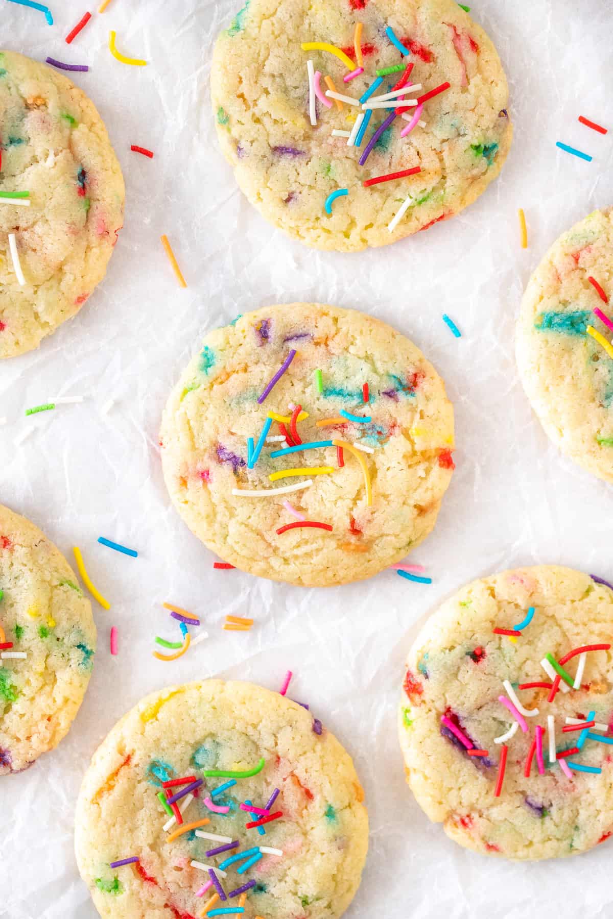 Funfetti cookies, from above