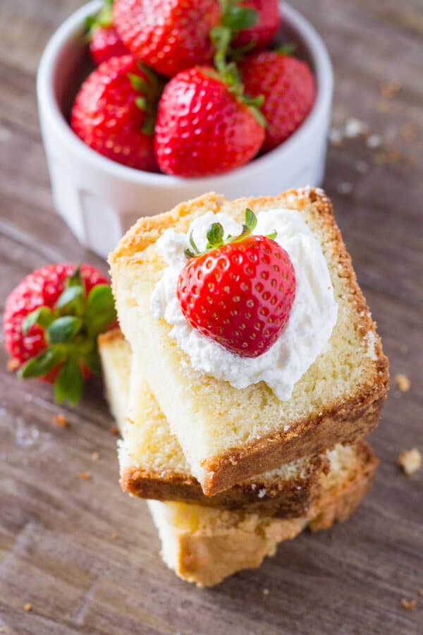 Seriously tender, deliciously buttery, perfectly moist Vanilla Pound Cake. Serve it with fresh fruit and whipped cream for dessert, or have a slice with your morning coffee. Learn the secrets to making this classic cake.
