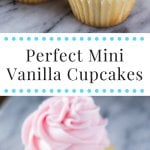 Mini Vanilla Cupcakes - Learn all the tricks for making fluffy, super moist mini cupcakes topped with vanilla buttercream! www.justsotasty.com