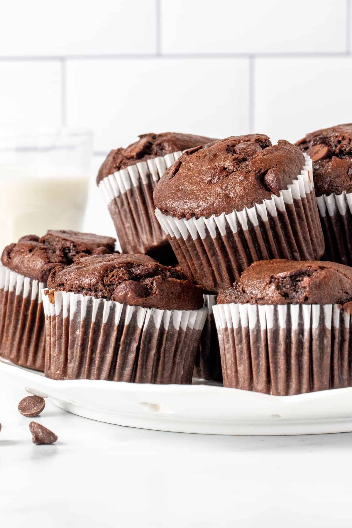 Plate of chocolate muffins