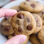 Soft, chewy, completely adorable Mini Chocolate Chip Cookies. These easy mini chocolate chip cookie bites are so easy to make and perfect for little hands.