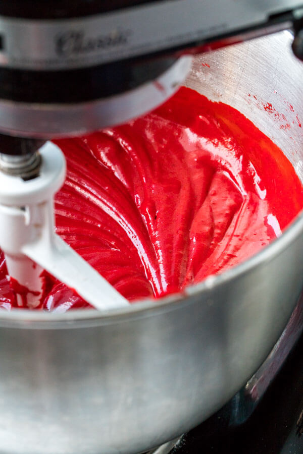 Red Velvet Cake batter - learn all the tricks for how to make red velvet cake. 