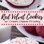 If you love Lofthouse cookies - then you definitely need to try these Red Velvet Cookies with Cream Cheese Frosting. They're pillowy soft with a delicate crumb, delicious red velvet flavor, and cream cheese frosting. 