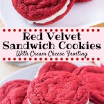 hese soft and chewy red velvet sandwich cookies are made completely from scratch. You'll love the vibrant red color, hint of coco and cream cheese frosting #redvelvet #homemadeoreos #valentines #cookies