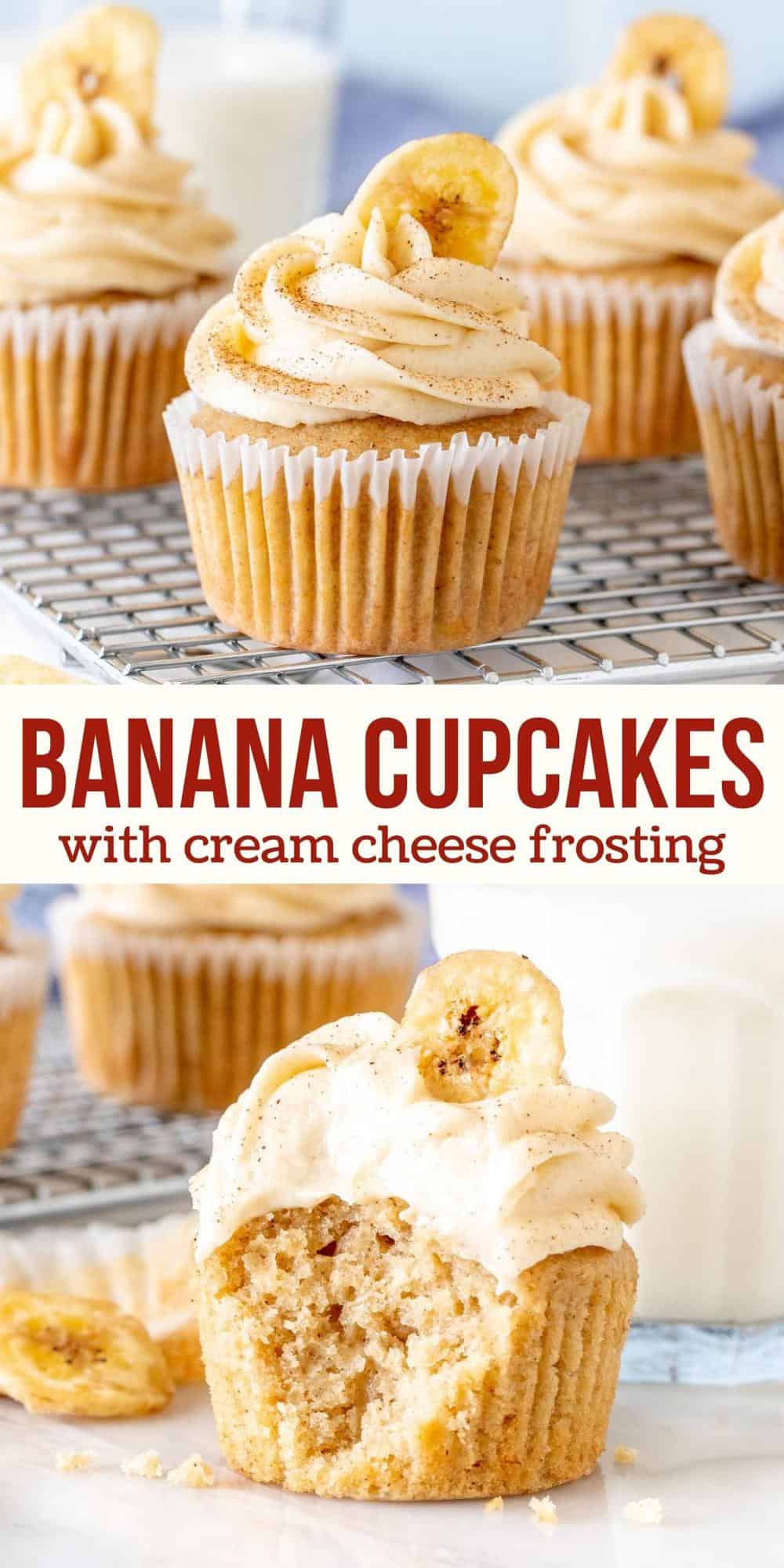 Image showcasing Banana Cupcakes with Cream Cheese Frosting