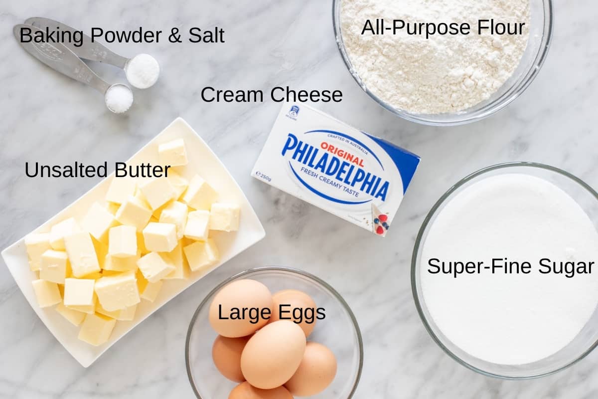 Ingredients for Pound Cake