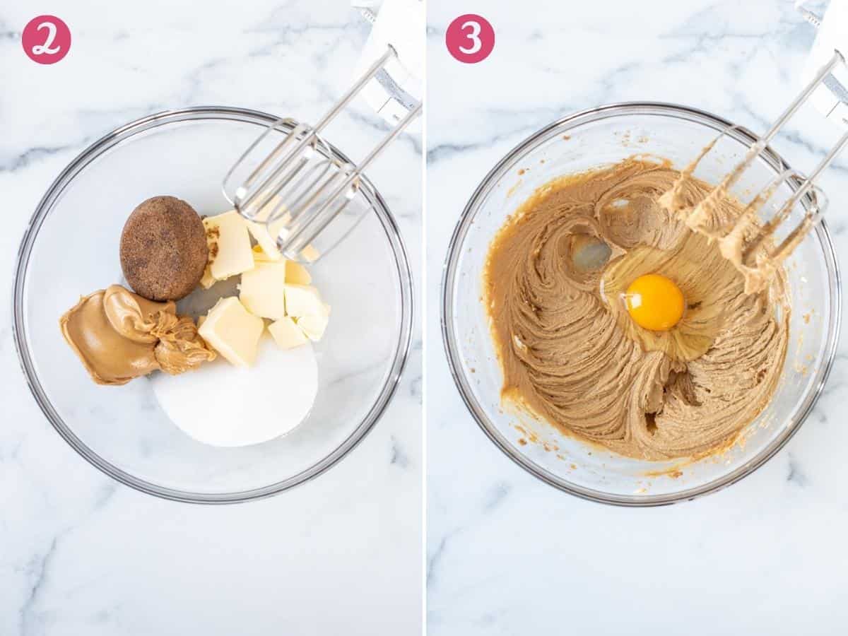 2 steps when making peanut butter cookie dough