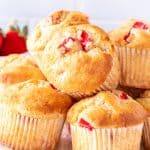Plate of strawberry muffins