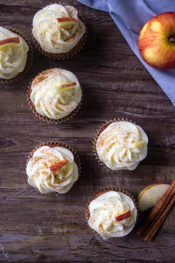 Apple spice cupcakes have warm spices, grated apple & all are the perfect recipe for apple season. 
