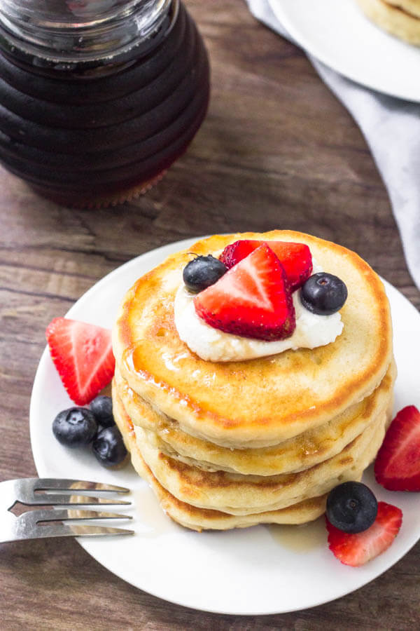 Cream cheese pancakes are the fluffiest pancakes around. 