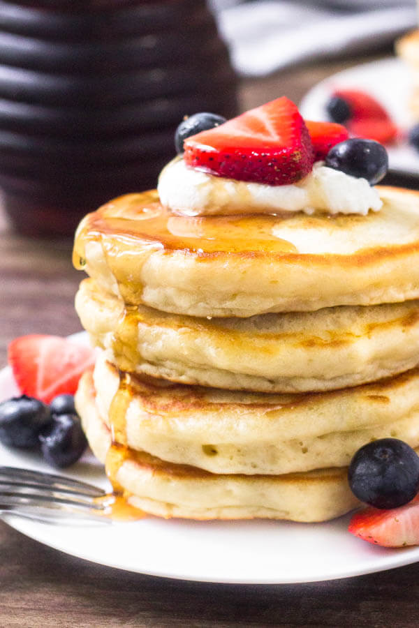 Cream Cheese Pancakes are the thickest, fluffiest pancakes you'll ever eat. They're just as easy as making traditional breakfast pancakes but 10X fluffier and just as delicious. 