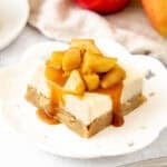 Slice of apple blondie cheesecake