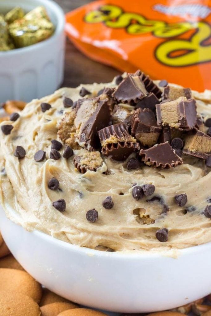 Creamy, decadent peanut butter cheesecake dip is perfect for parties, potlucks, or movie nights. All the flavor of your favorite peanut butter cheesecake but with way less effort. 
