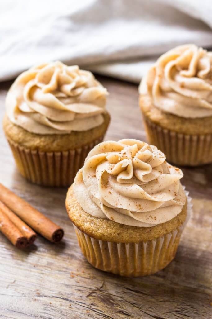 Spice cake cupcakes are moist and flavorful with a deliciously delicate crumb. 