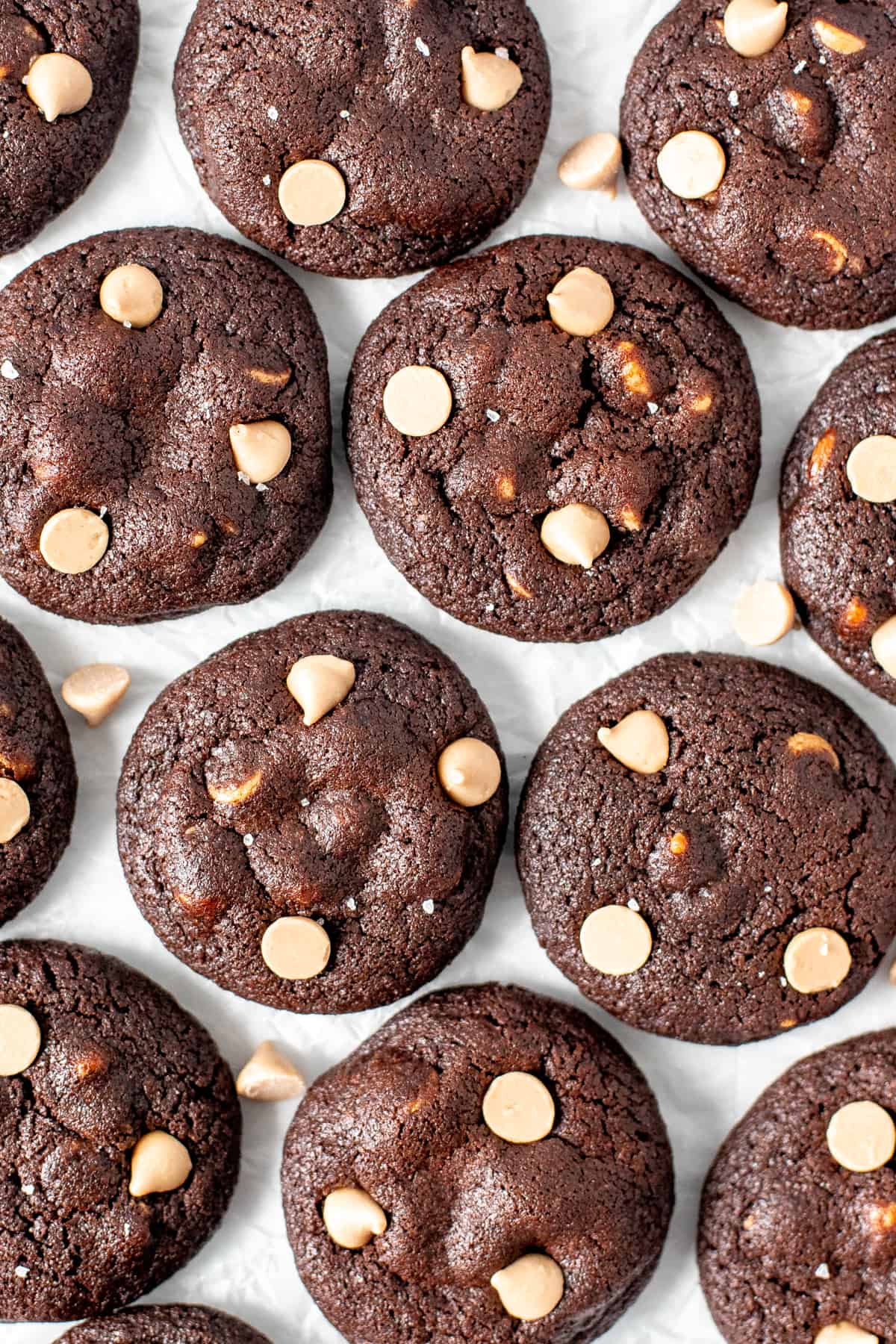 Dark chocolate caramel chip cookies from above