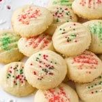 Whipped shortbread cookies are light as air with a delicious buttery flavor. They melt in your mouth because they're so soft, and only require a few simple ingredients.
