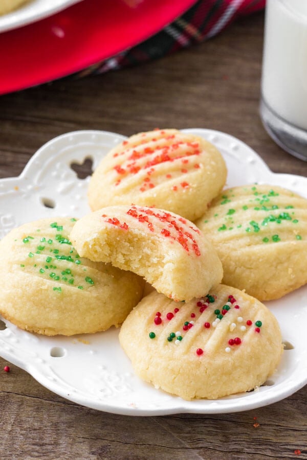Whipped shortbread cookies - soft, delicate & melt in your mouth. 