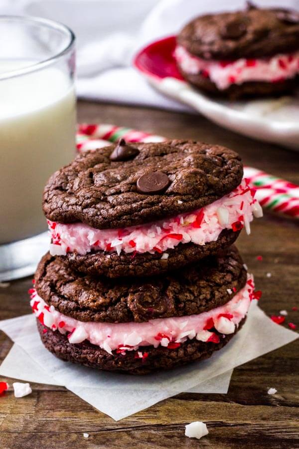 Chocolate candy cane cookies from scratch - perfect for the holidays. 
