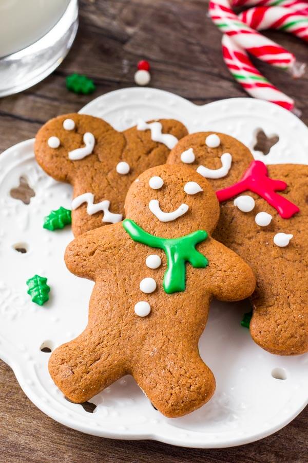A plate of soft gingerbread cookies - these are perfectly spiced and the best gingerbread cookies around.