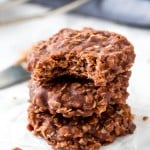Chocolate peanut butter no bake cookies are soft, chewy & only require a few simple ingredients.