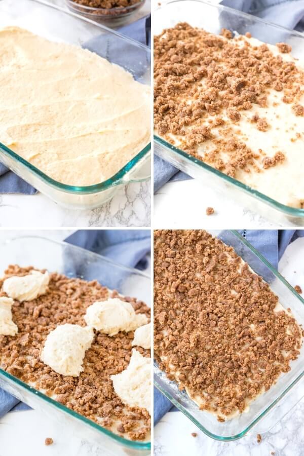 Step by step photos of how to make coffee cake. 