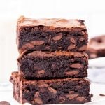 Stack of 3 homemade brownies