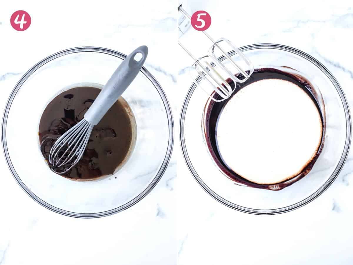 2 steps when making brownie batter